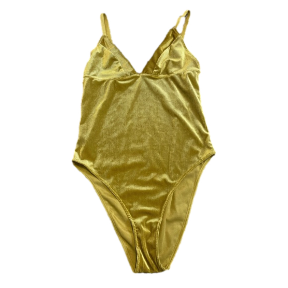 Urban Outfitters Yellow Corduroy Bodysuit Size Medium
